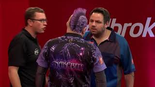 BOILING OVER 😡  Peter Wright and Adrian Lewis CLASH at the Players Championship Finals [upl. by Ayekehs756]