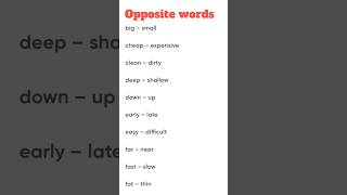 Opposite words in English [upl. by Icaj430]