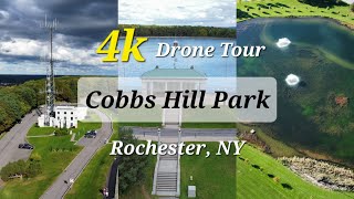 Cobbs Hill Park Rochester NY • 4k Drone Tour [upl. by Tildi]