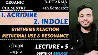 acridine and indole  acridine synthesis  indole organic chemistry  indole synthesis and reactions [upl. by Asecnarf]