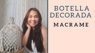 Botella decorada con macrame manualidades faciles con macrame [upl. by Siver]