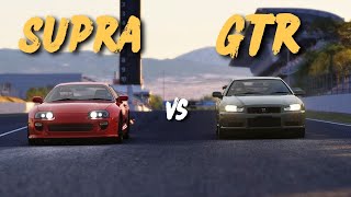 700hp Supra Mk4 v Nissan Gtr R34  DRAG RACE [upl. by Niak]