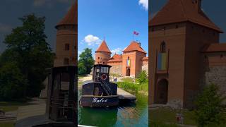 Trakai Island Castle on Lake Galve Lithuania 🇱🇹 shorts travel lithuania cello [upl. by Anaeirb]