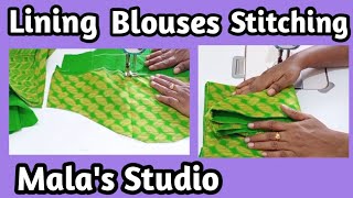 Lining blouse stitching easy method  Malas Studio [upl. by Airad]