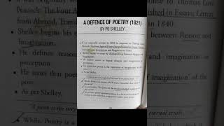 A defence of poetry by PB Shelley PB Shelly Kew words for net aspirants 👍 [upl. by Dloreh]