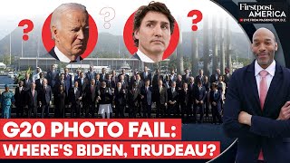 Social Media Explodes After Biden Trudeau Meloni Miss G20 Picture  Firstpost America [upl. by Joed342]