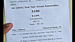 ECommerce question paper bcom 2nd year 2023 hpu  annual examination 2023 [upl. by Flor]