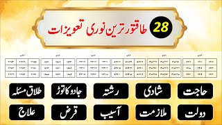 28 Powerful Noori Taweezat  Hajat  Shadi  Talaq  Dolat Bimari  Taweez Amliyat 297 wazaif7 [upl. by Yorick]