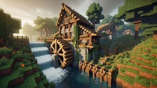 Minecraft MEDIEVAL WATERMILL Building Ideas  100 Different Desings [upl. by Eirod]