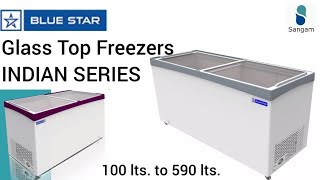 BLUE STAR GLASS TOP DEEP FREEZER  INDIAN GLASS TOPGT350GT475GT590 INDIAN bluestar deepfreezer [upl. by Eiggam314]