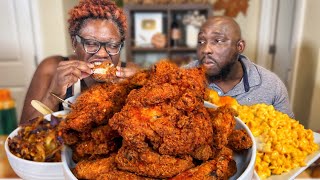 THE CRUNCH IS CRAZY  SUNDAY DINNER FRIED CHICKEN MAC amp CHEESE CABBAGE  MUKBANG EATING SHOW [upl. by Asir]