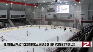 Team USA practices in Utica on eve of opener for gold medal defense in IIHF Womens Worlds [upl. by Sigfried]