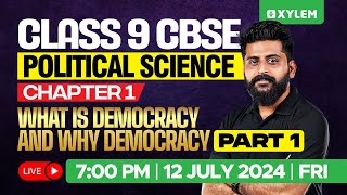 Class 9 CBSE Political Science Chapter 1  What is Democracy and Why Democracy  Xylem Class 9 CBSE [upl. by Killion]