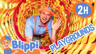 Blippis Visits Kidsville Indoor Playground 2 Hours of Blippi Episodes for Kids [upl. by Nikral624]