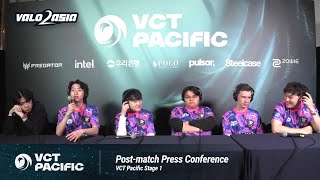 Paper Rex PRX vs GEN VCT Pacific Stage 1 Grand Finals Postmatch Press Conference [upl. by Sherr]