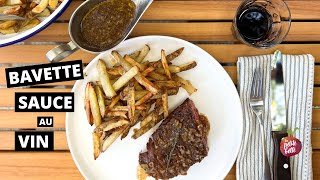 BAVETTE SAUCE AUX ÉCHALOTES ET VIN ROUGE 🥩🍷 comme dans les bistros La petite bette [upl. by Melvin]