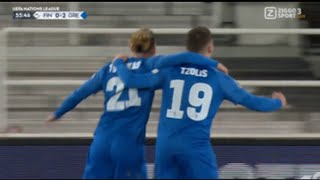 Christos Tzolis Goal Finland vs Greece 02 All Goals and Extended Highlights [upl. by Tolmach]