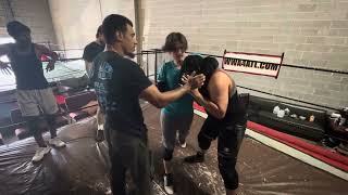 WWA4 Training hammerlocks headlocks Coyote Sandstorm AR FOX Dallas Kage [upl. by Iinde]