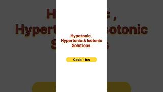 Hypotonic Hypertonic amp Isotonic Solution neet neet2025 botany biology aiims [upl. by Eniawd]