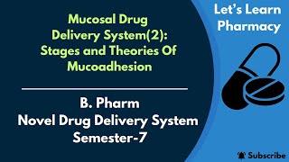 Mucosal Drug Delivery System2  Steps and Theories of MucoAdhesion  BPharm  NDDS  Semester7 [upl. by Ahsircal]