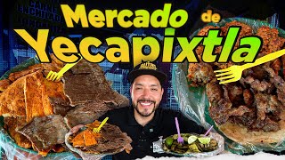 ¡TACOS de CECINA con INSECTOS VIVOS 😱  TODO lo que puedes COMER en el Mercado de Yecapixtla [upl. by Laefar]