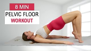 8 MIN PELVIC FLOOR WORKOUT  Strengthen your Pelvic Floor and Core with 16 different exercises [upl. by Coleville255]