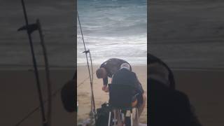 🎣⛱ Hooked on Adventure 🌴 shorts fish fishingvideo fishing OceanWavesVideo SeaWaves BigWaves [upl. by Ereveniug830]