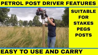 Easy Petrol Post Driver  Single Operator Motorized Post Knocker [upl. by Elleivad]