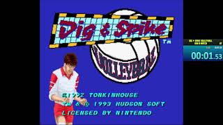 WR Dig amp Spike Volleyball SNES Win a Match Speedrun 109 [upl. by Peyter601]