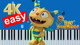 Henry Hugglemonster Theme Song Easy Beginner Piano Tutorial 4K [upl. by Hgieliak]