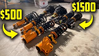 Cheap Coilovers vs Mid Range Coilovers XYZ vs MaxPeedingRods [upl. by Phillips]