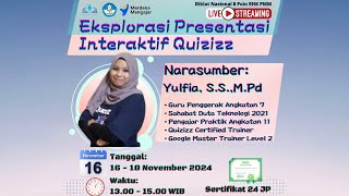 Diklat Seri 14 Eksplorasi Presentasi Interaktif Quizizz [upl. by Kcirddec]