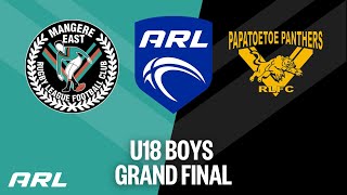 ARL Senior Finals  U18 Boys Grand Final  Mangere East Hawks v Papatoetoe Panthers [upl. by Retepnhoj]