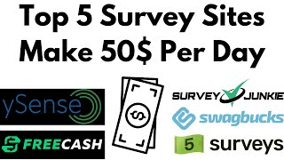 Top 5 Survey Sites  Make 50 Per Day  Easiest Way to Make Money  Survey Job Trick From Bangladesh [upl. by Noir]