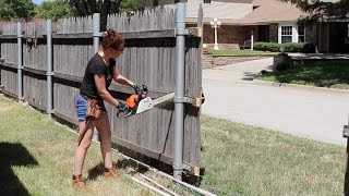 Building a Board on Board Cedar Fence  Part 1 [upl. by Ardnatal341]