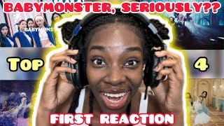 BABYMONSTER REACTION  First Reaction to BABYMONSTER ‘s Top 4 Music Videos [upl. by Kcire]