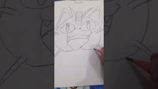 Meowth drawing drawing viralshorts 1millionviews art 3dartist 3dartworld [upl. by Cutler331]