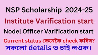 NSP ScholarshipInstituteNodel Officer Varification start Current Status কেনেকৈ check কৰিব nsp [upl. by Nedloh]