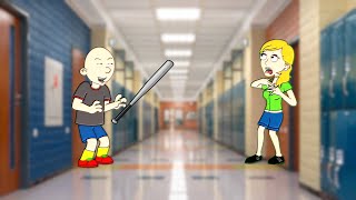 Classic Caillou Hits Gina With his Baseball Bat And Gets Grounded [upl. by Anertak454]