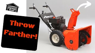 MAKE YOUR SNOWBLOWER THROW FARTHER AND NEVER CLOG Install A DIY Impeller Kit [upl. by Venetis]