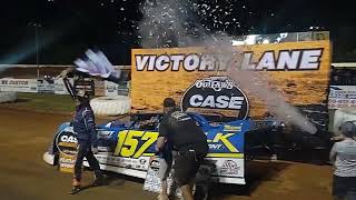 A happy Mike Marlar celebrates his WoO Late Model win at Ponderosa [upl. by Leahcim]