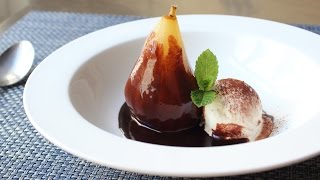 Poached Pear quotBelle Helenequot  VanillaPoached Pears with Chocolate Sauce [upl. by Essilec]