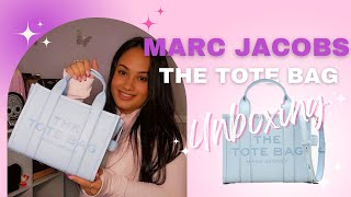 UNBOXING Marc Jacobs The Tote Bag in Cloud Blue 💙☁️ [upl. by Feetal]