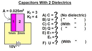 Physics 39 Capacitors 32 of 37 Find Energy of a Capacitor with 2 Dielectric Layers [upl. by Perseus]