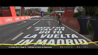 Virtual Vuelta Espana 2024 stage 12 Valilongo to Cabeza de Manzaneda [upl. by Catherin]