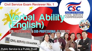 Civil Service Exam Reviewer No 1 Verbal Ability in English  reviewcentral csc civilserviceexam [upl. by Waltner]