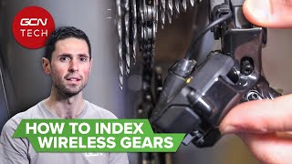 How to Index Shimano Di2 Wireless Gears  Maintenance Monday [upl. by Eyanaj]