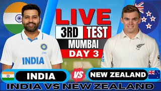 🔴 IND vs NZ Test India vs New Zealand Day 3 3rd Test  Live Score amp Commentary  IND vs NZ Live [upl. by Rossen196]