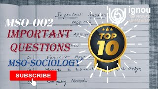 MSO002  IMPORTANT QUESTIONS TOP10  SOCIOLOGY ignou mso sociology masociology [upl. by Noyek]