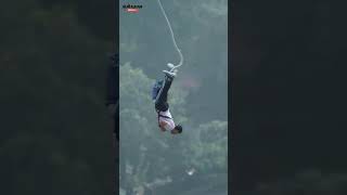 HimalayanBungyRishikesh bungeadventuretrendingviral shorts Indias hightestbunjgee jump117mtr [upl. by Vick882]